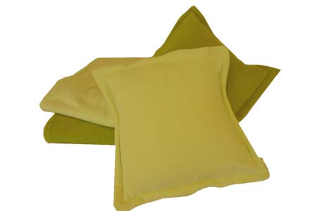 4tlg. Fleece Set (2 Kissenhüllen/2 Decken) hellgr.-grün SONDERAK