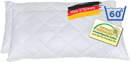 2x 40x80 Synthetik/BW KISSEN gesteppt 60° -kurze Zeit-