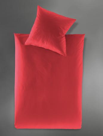 Irisette Mako Satin Bettw&auml;sche uni 135x200 cm in der Farbe rot