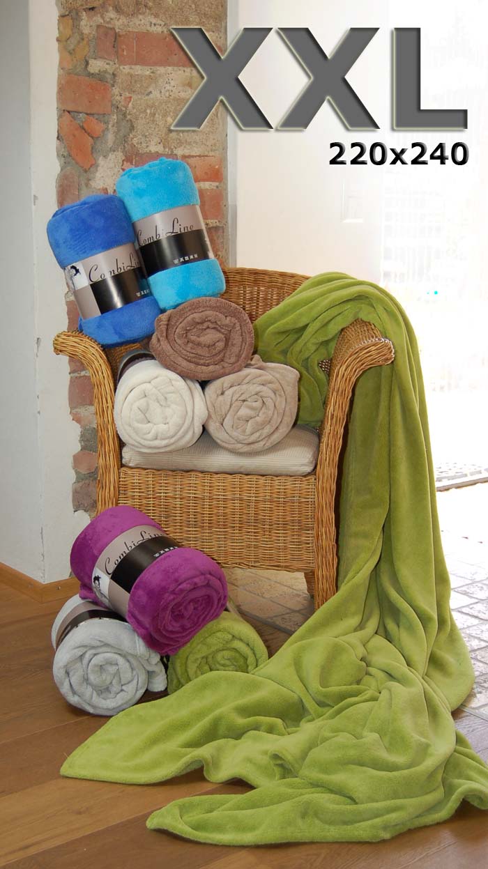 Flauschige  XXL Fleece Decke/Wohndecke  220x240