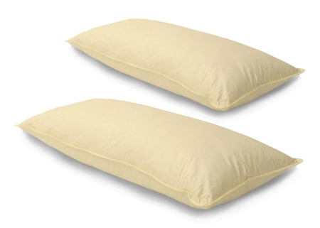 2 x 40x80 Feder- Kopfkissen creme