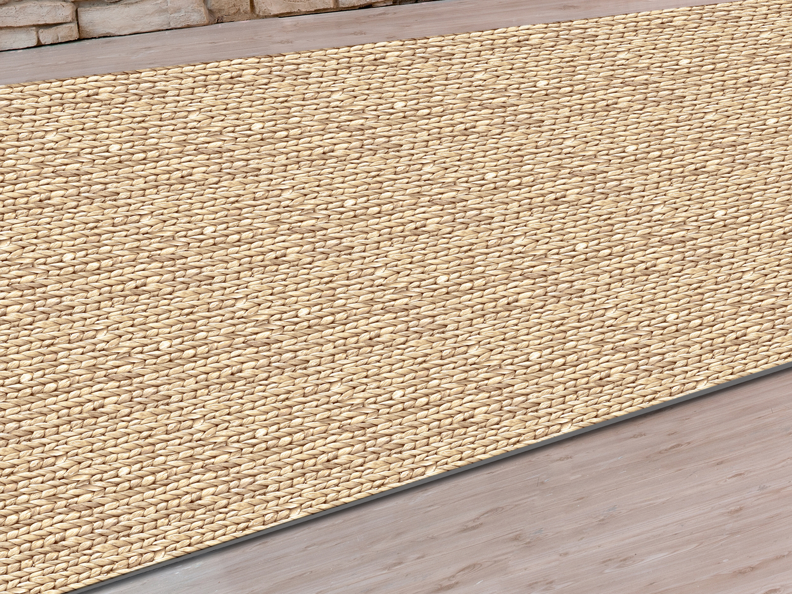 Teppich-Läufer ca. 66 cm breit Fotodruck zuschneidbar waschbar beige beties  Jute-Look
